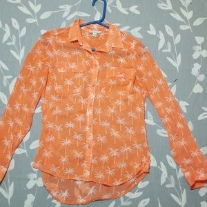 american eagle button down breezy top